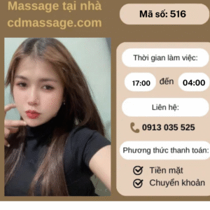 MÃ SỐ KTV 516: MASSAGE TẠI NHÀ TP.HCM 17h-4h