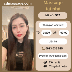 MÃ SỐ KTV 537: MASSAGE TẠI NHÀ TP.HCM 10h-0h