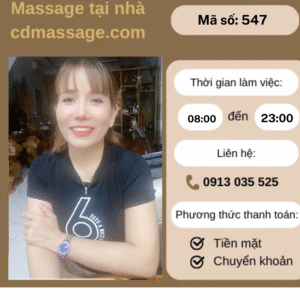 MÃ SỐ KTV 547 : MASSAGE TẠI NHÀ TP.HCM 8h-23h