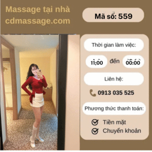 MÃ SỐ KTV 559 : MASSAGE TẠI NHÀ TP.HCM 11h-00h